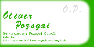 oliver pozsgai business card